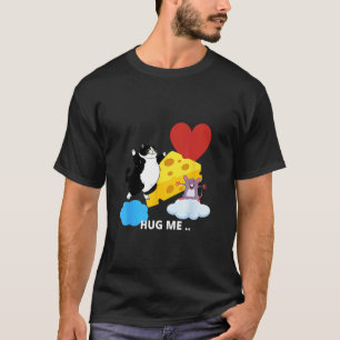 Camiseta gato, amor,engraçado,rato,xadrez