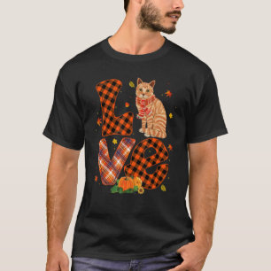 Camiseta Gato Amor Outono Queda Gatinho Dono Laranja Buf