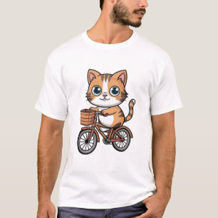 Camiseta Gato andando de bicicleta