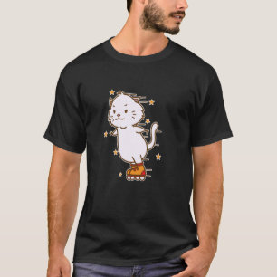 Camiseta Gato andando de patins em linha