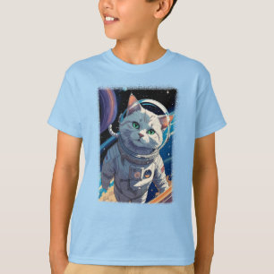 Camiseta Gato andando no espaço sideral!