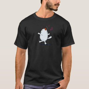 Camiseta Gato Andando Ouvindo Música Gato Fofo Músico Gráf