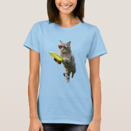Camiseta Gato Angorá Fofo Jogador de Disc Golf