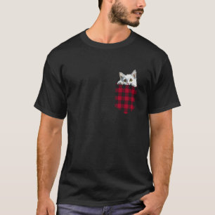Camiseta Gato Angorá Turco no Bolso Espiando Amante de Gati