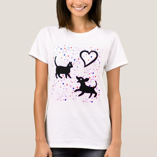 Camiseta gato, animal, cão (Frente)