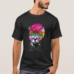 Camiseta Gato Animal de Estimação Belo Verão Óculos de Sol 