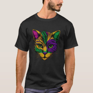 Camiseta Gato Animal Mardi Gras Carnaval Bobo Gato Mardi Gr