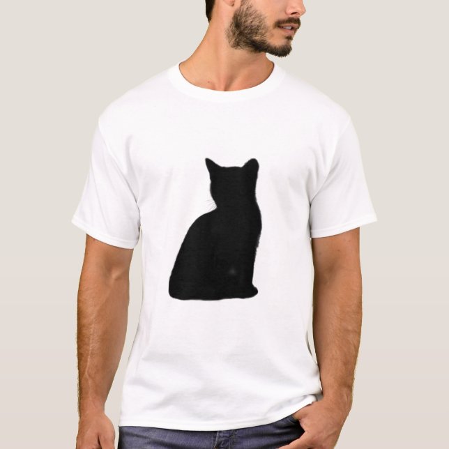Camiseta Gato Animal Silhouker Clipart (Frente)