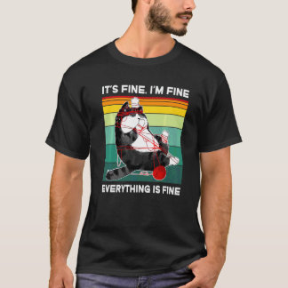 Camiseta Gato Antigo Está Bem Estou Bem Tudo Está Bem
