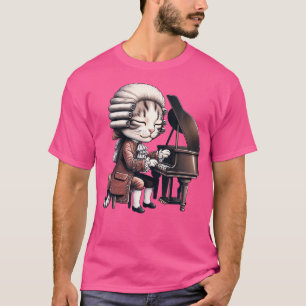Camiseta Gato Ao Piano Piano Pianista Tocador de Piano