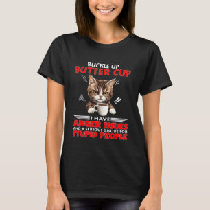 Camiseta Gato Aperte o Cinto Buttercup Eu Tenho Problemas d