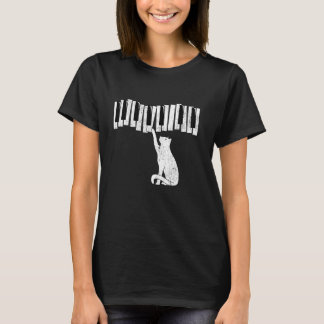 Camiseta Gato Apontando No Piano Gato Tocando Piano Pet Div