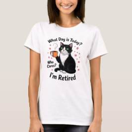 Camiseta Gato Aposentado Engraçado Chá Relaxado Humor