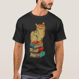 Camiseta Gato Apostando Em Livros Gatos Leitores De Gatos