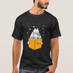 Camiseta gato aprendendo volta às aulas química ciência quí