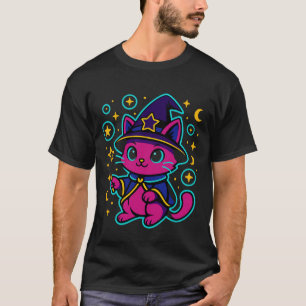 Camiseta Gato Aprendiz do Mago Ameixa para Crianças Jovens