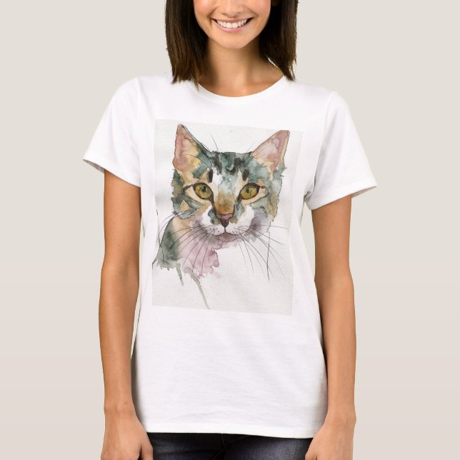 Camiseta Gato Aquarela (Frente)