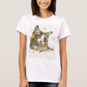 Camiseta Gato Aquarela