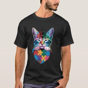Camiseta Gato Arco-Íris Abraçando Coração, Amor de Gatinho