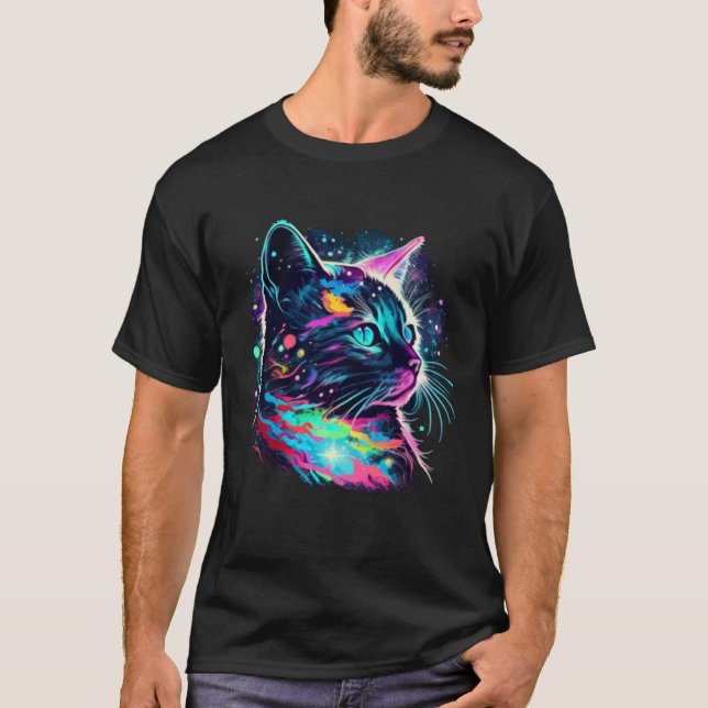 Camiseta Gato Arco-íris Astro (Frente)