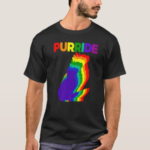 Camiseta Gato Arco-íris de Cor Purride Gato Gatito