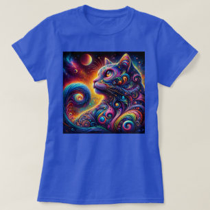 Camiseta Gato Arco-Íris de Galáxia Espiral