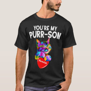 Camiseta Gato Arco-Íris Você é Minha Pessoa com Coraçã