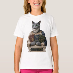 Camiseta Gato Aristóteles Azul Russo