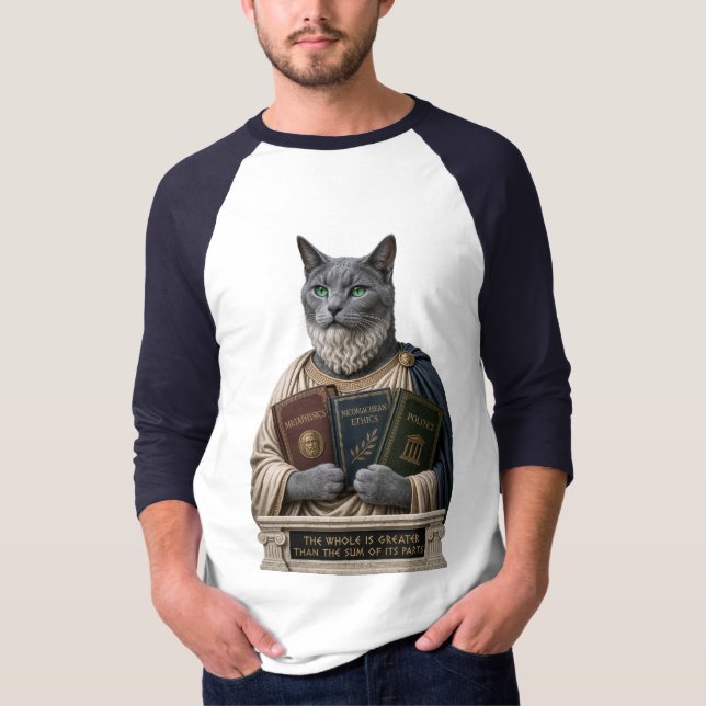 Camiseta Gato Aristóteles Azul Russo (Frente)