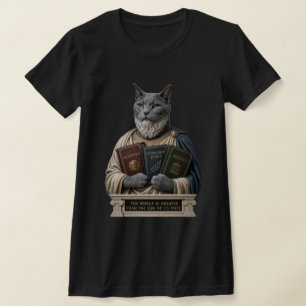 Camiseta Gato Aristóteles Azul Russo