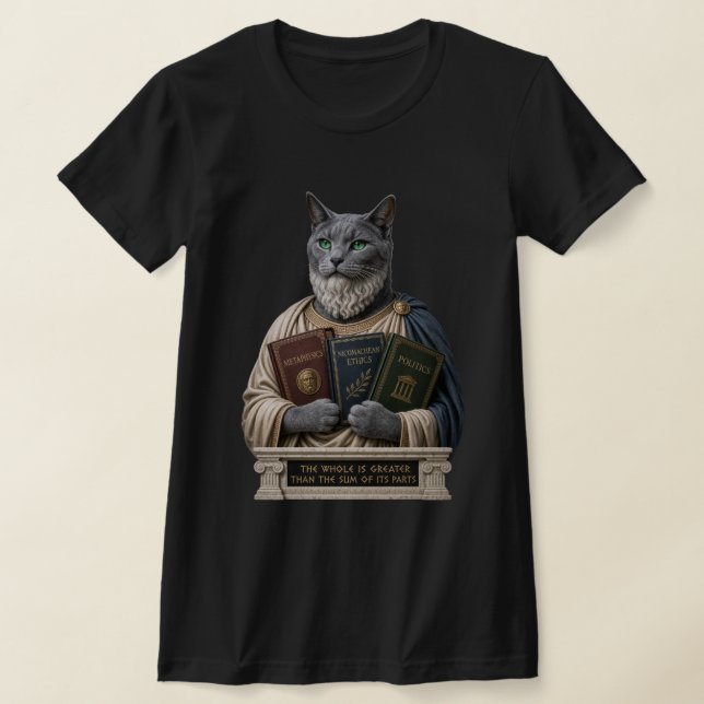 Camiseta Gato Aristóteles Azul Russo (Postura )