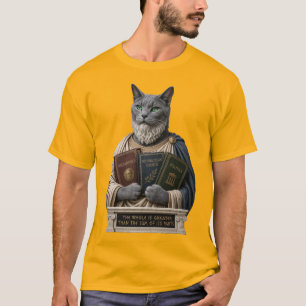 Camiseta Gato Aristóteles Azul Russo