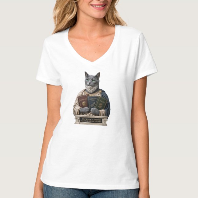Camiseta Gato Aristóteles Azul Russo (Frente)