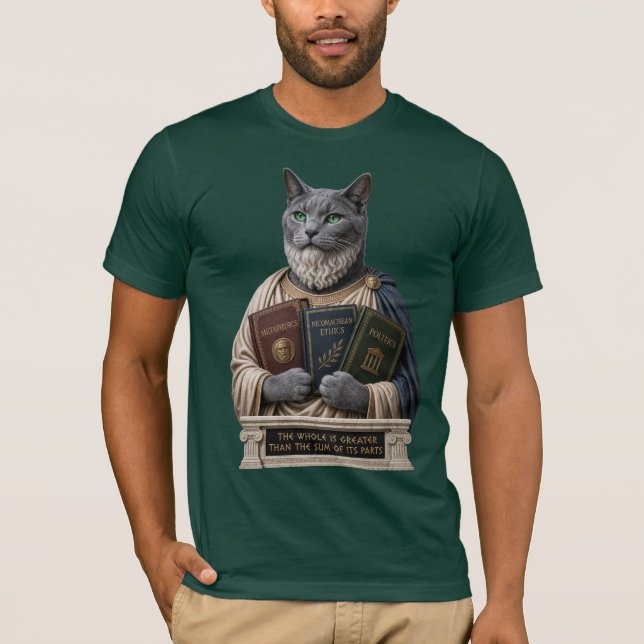 Camiseta Gato Aristóteles Azul Russo (Frente)