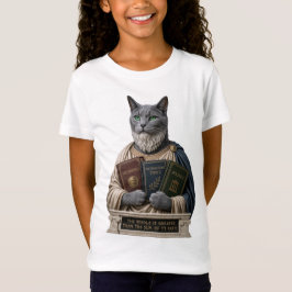 Camiseta Gato Aristóteles Azul Russo