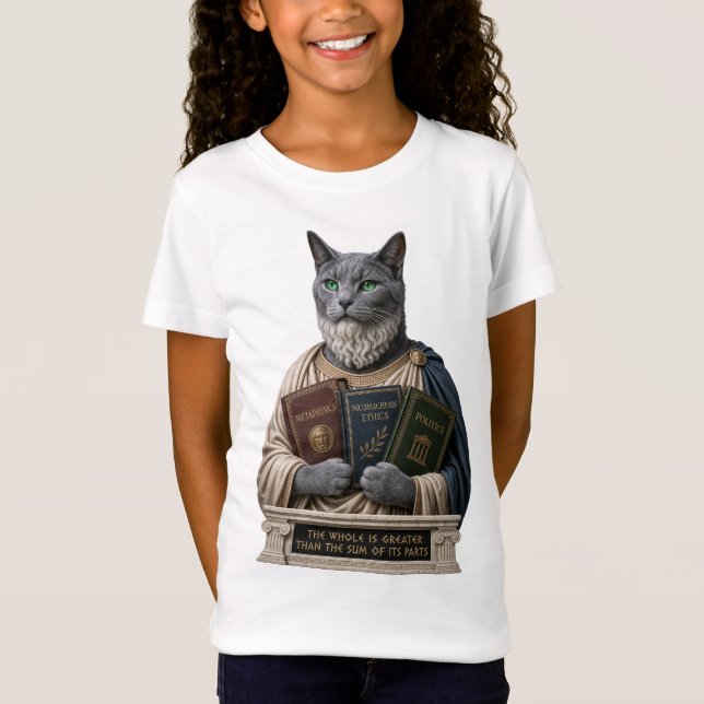 Camiseta Gato Aristóteles Azul Russo (Frente)