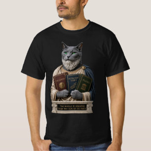 Camiseta Gato Aristóteles Azul Russo