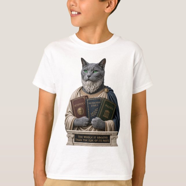 Camiseta Gato Aristóteles Azul Russo (Frente)