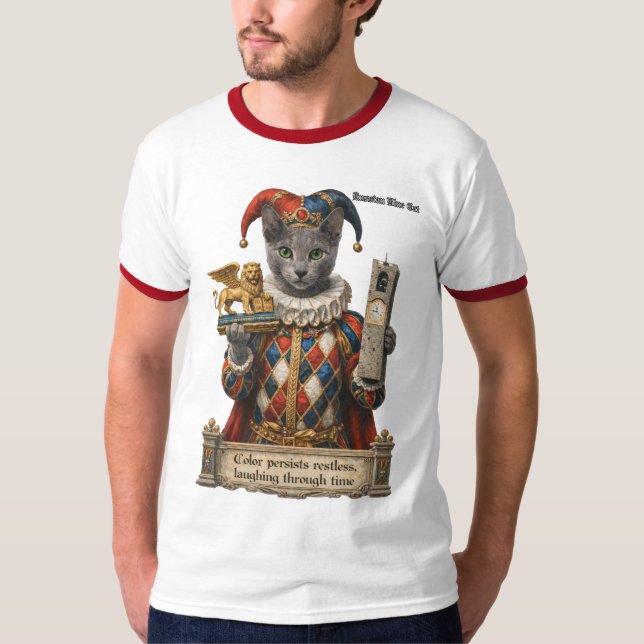 Camiseta Gato Arlequim Azul Russo (Frente)