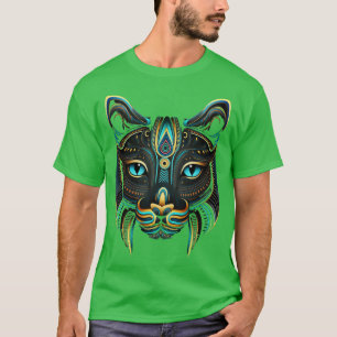 Camiseta Gato Art Azteca Kitten Antigo Adjunto Aztec Indíge