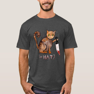 Camiseta Gato Assassino, Pintado à Mão, Humor Humor do Prop