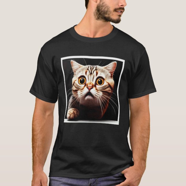 Camiseta Gato Assustado Gato Medroso 6 (Frente)