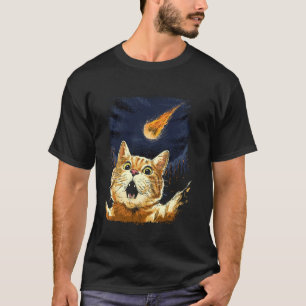 Camiseta Gato Assustado Selfie Gato Meteorito Impacto de As