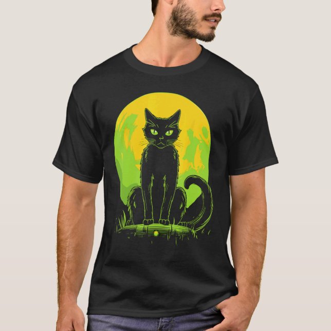 Camiseta Gato Assustador de Halloween (Frente)