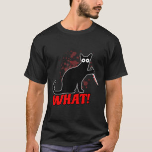 Camiseta Gato assustador e assassino com faca gato o_que ha