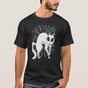 Camiseta Gato Assustador Fazendo a Caminhada de Caranguejo