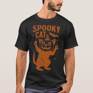 Camiseta Gato Assustador Feliz Dia das Bruxas Festa de Feri