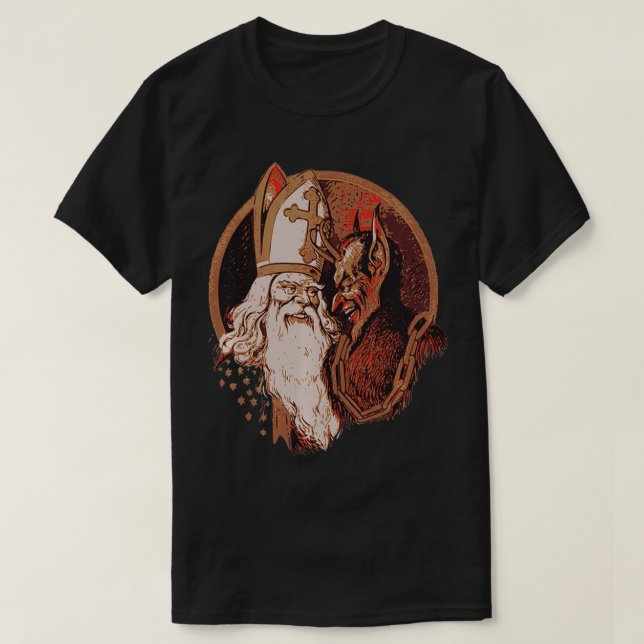 Camiseta Gato Assustador Vom Krampus Demon Natal Demon Kra (Frente do Design)