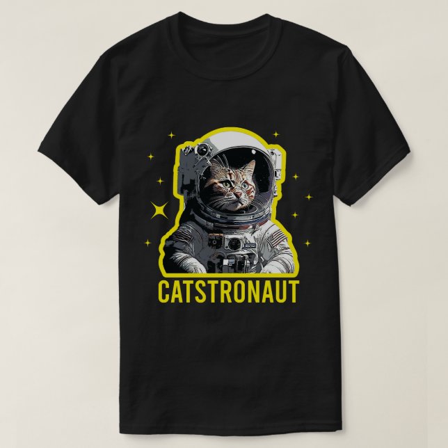 Camiseta gato astronauta (Frente do Design)