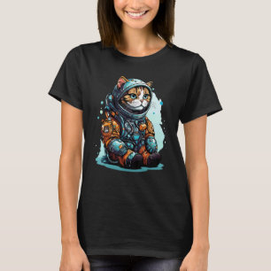 Camiseta Gato Astronauta Capacete Explorador Espacial Astro